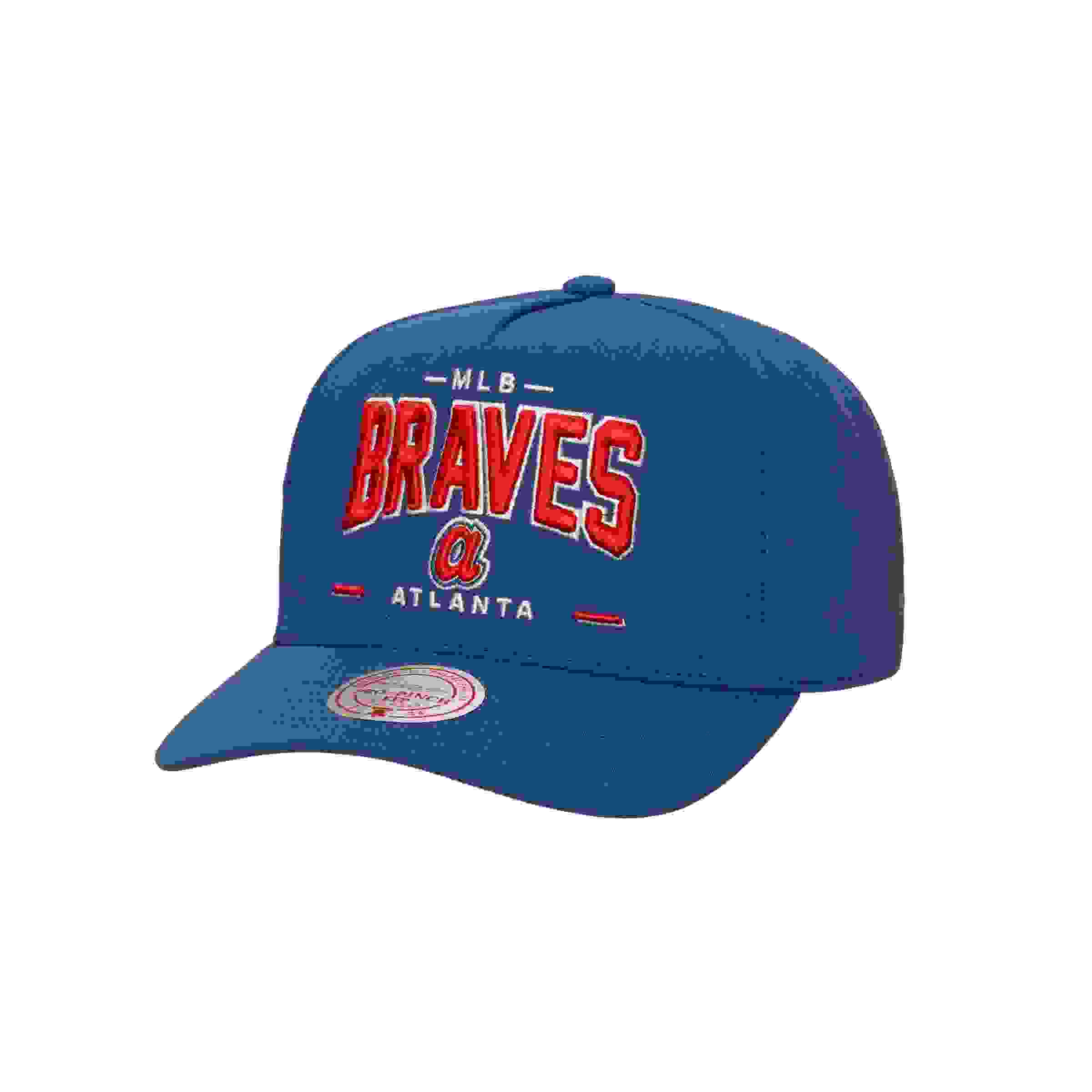 Mitchell & Ness Atlanta Braves Front Pitch Royal Snapback Hat